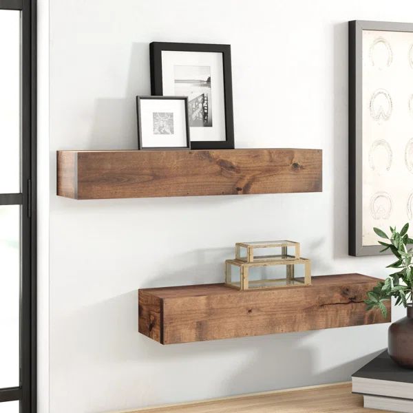 Ayansh 2 Piece Alder Solid Wood Floating Shelf | Wayfair North America