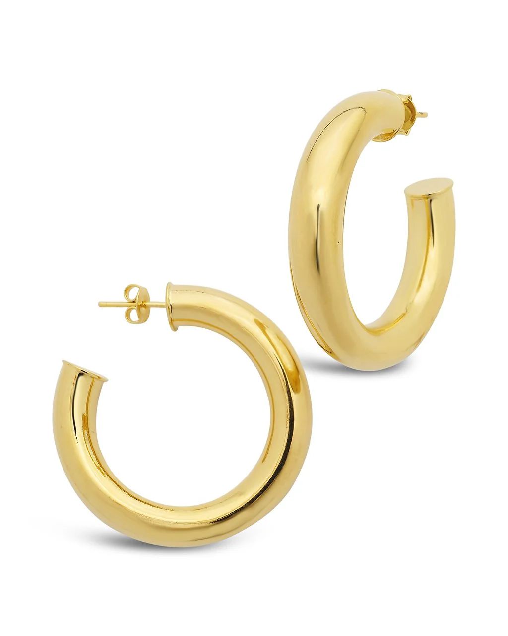 Thick Hollow Hoop Earrings | Sterling Forever