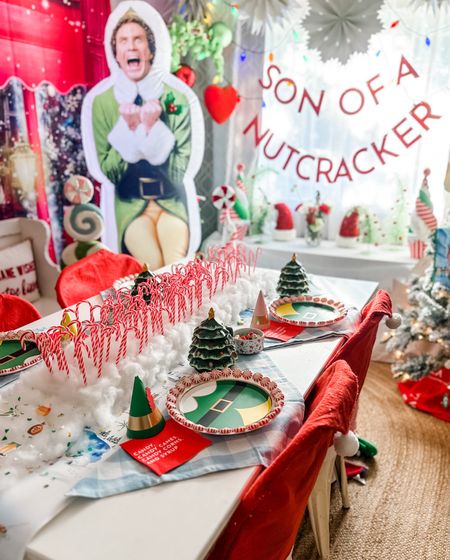 We’re kicking off Christmas week ELF-style! I had so much fun transforming our breakfast nook into a Buddy approved space that will have everyone singing loud for all to hear! 😂

Candy Cane Centerpiece by @deckthetable 
Table Runner is from @Camimonet
Paper Elf Plates, napkins, & Banner from @bonjourfete 

#LTKSeasonal #LTKhome #LTKHoliday