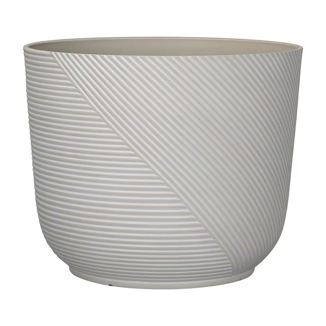 allen + roth 15.1-in W x 13-in H White Resin Contemporary/Modern Indoor/Outdoor Planter | Lowe's
