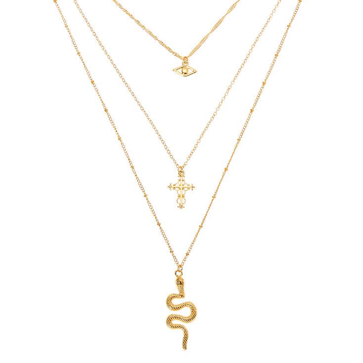 Gold Snake Multi Strand Necklace | Claire's (US)