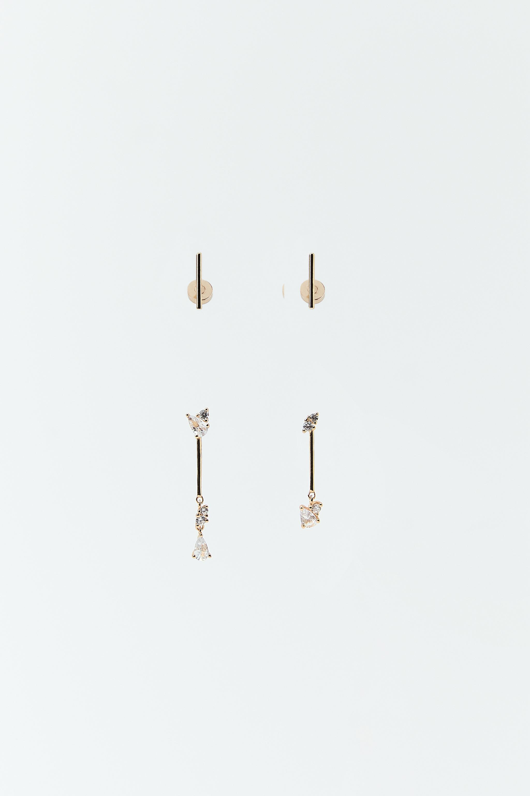 PACK OF MINIMALIST SPARKLY EARRINGS | Zara US