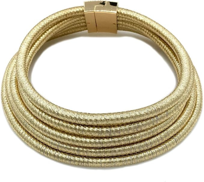 COLORFUL BLING Handwoven African Tribal Multilayer Chunky Statement Necklace Egypt Bib Collar Cho... | Amazon (US)