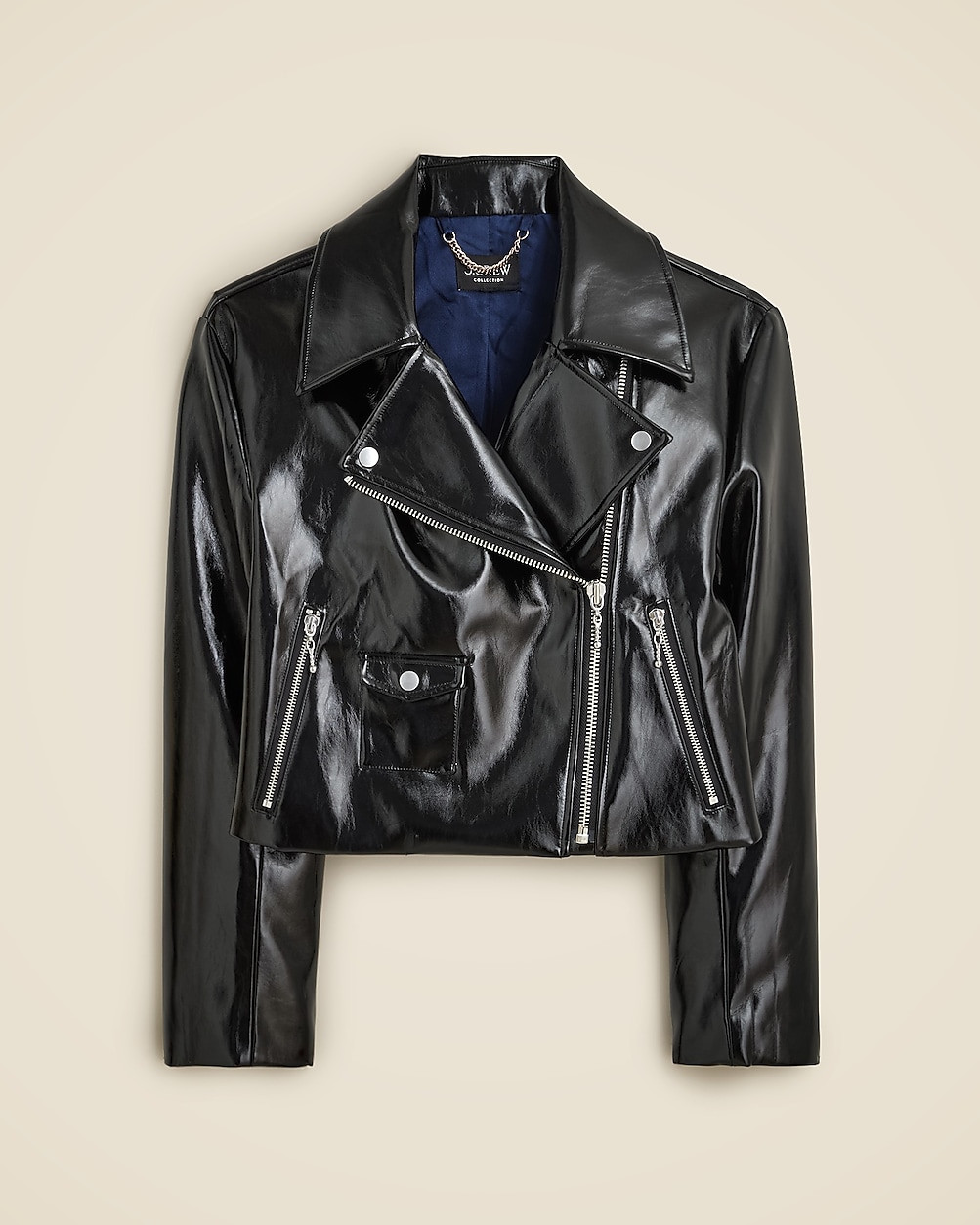 Collection moto jacket in faux patent leather | J. Crew US