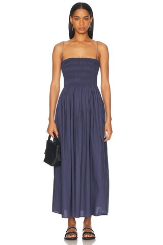 Matteau Shirred Bodice Dress in Navy | FWRD 