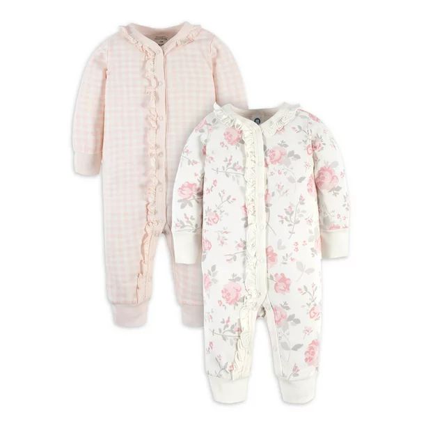 Modern Moments by Gerber Baby Girl Coveralls, 2-Pack (Newborn-12 Months) | Walmart (US)