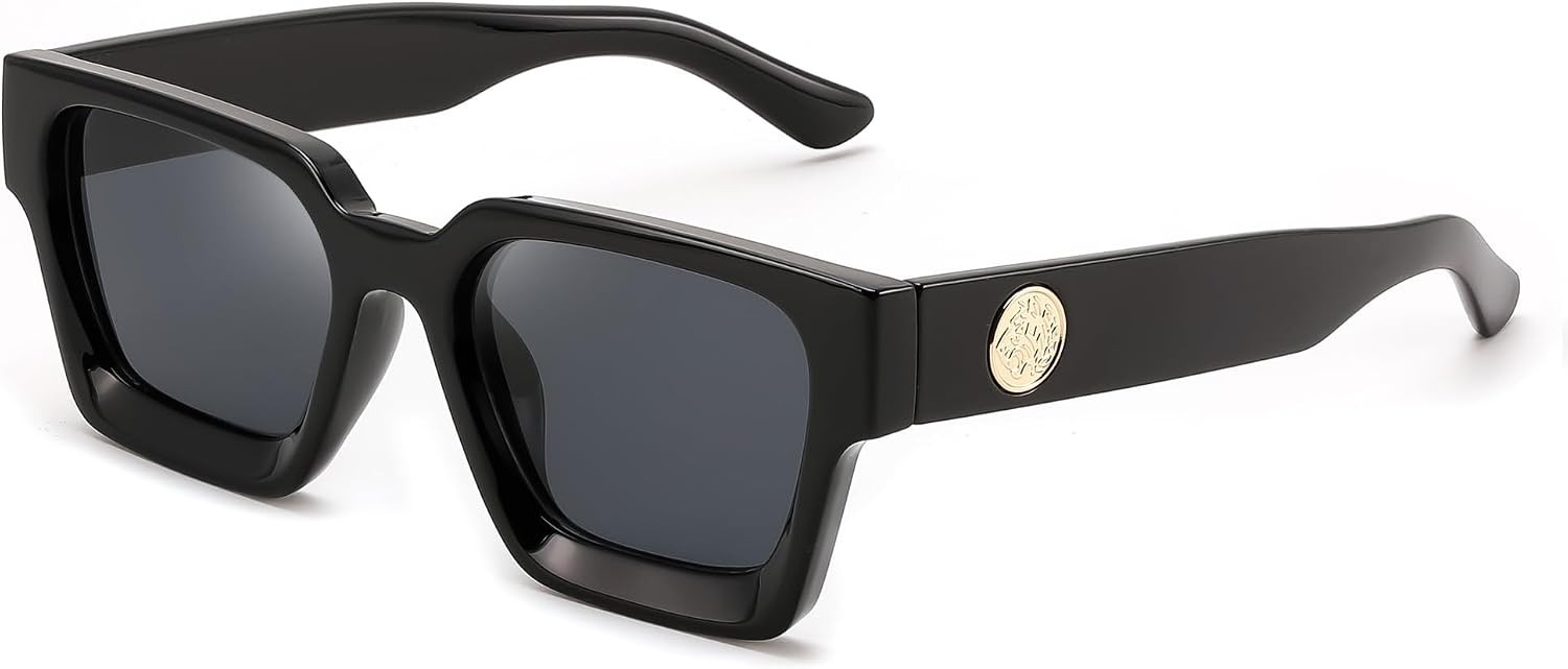 FEISEDY Retro 90s Chunky Square Sunglasses for Women Men B2385 | Amazon (US)