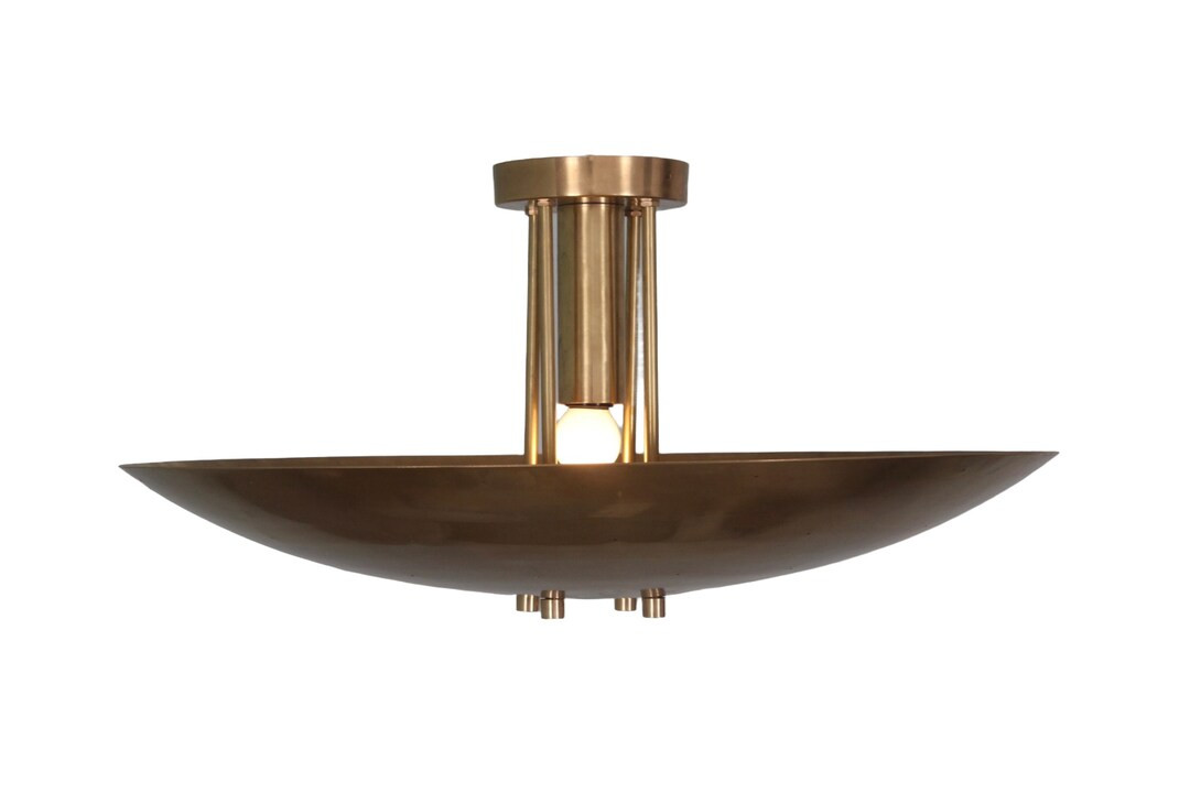 1 Light Elegant Ceiling Flushmount Light Pendant Mid Century Modern Raw Brass Sputnik Chandelier ... | Etsy (US)