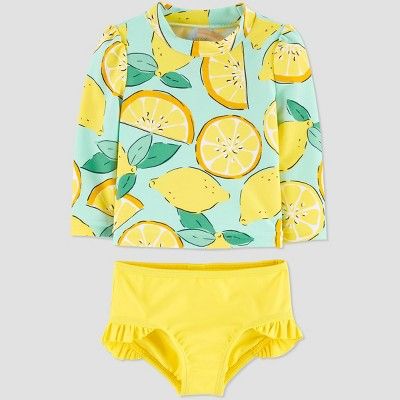Baby Girls' Lemon Swim Rash Guard Set - Just One You® made by carter's Yellow | Target