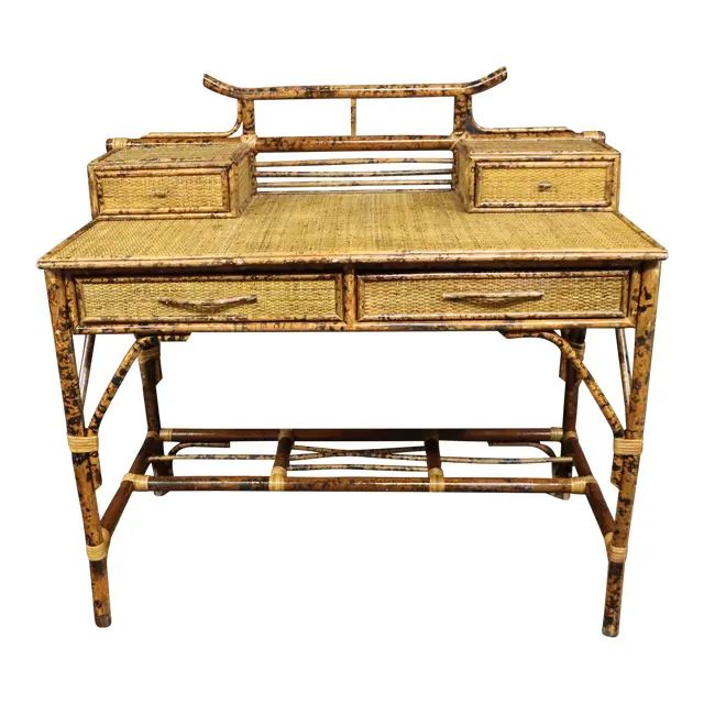 Mid Century Bamboo Desk | Chairish