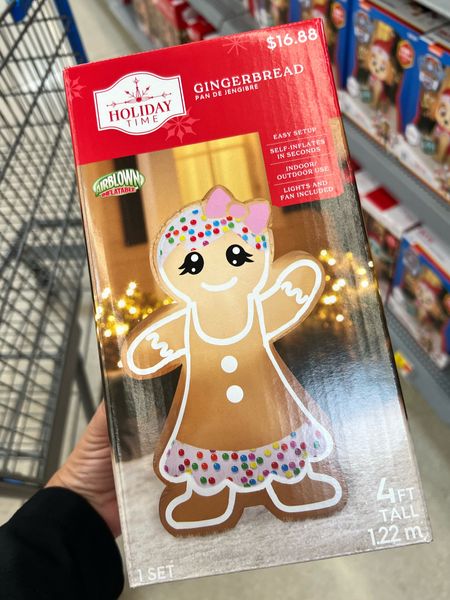 The cutest and affordable blow up gingerbread girl for your holiday outdoor decor, only $16.88! They have other characters as well for the same price. 4 foot tall. #christmasoutdoordecor #holidaydecor #christmasdecor #gingerbread #gingerbreaddecor 

#LTKSeasonal #LTKhome #LTKHoliday