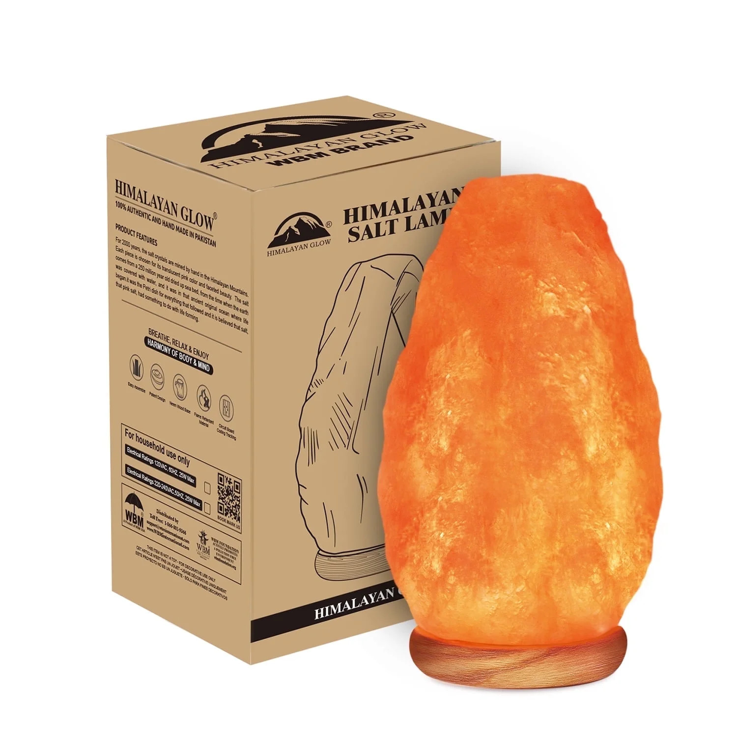 Himalayan Glow Pink Salt Lamp, 15W Incandescent Bulb with Dimmer Switch, 5 x 9 inches, 5-7 lbs | Walmart (US)