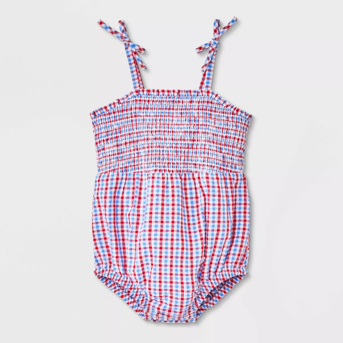 Baby Girls' Plaid Smocked Romper - Cat & Jack™ Purple 0-3M | Target