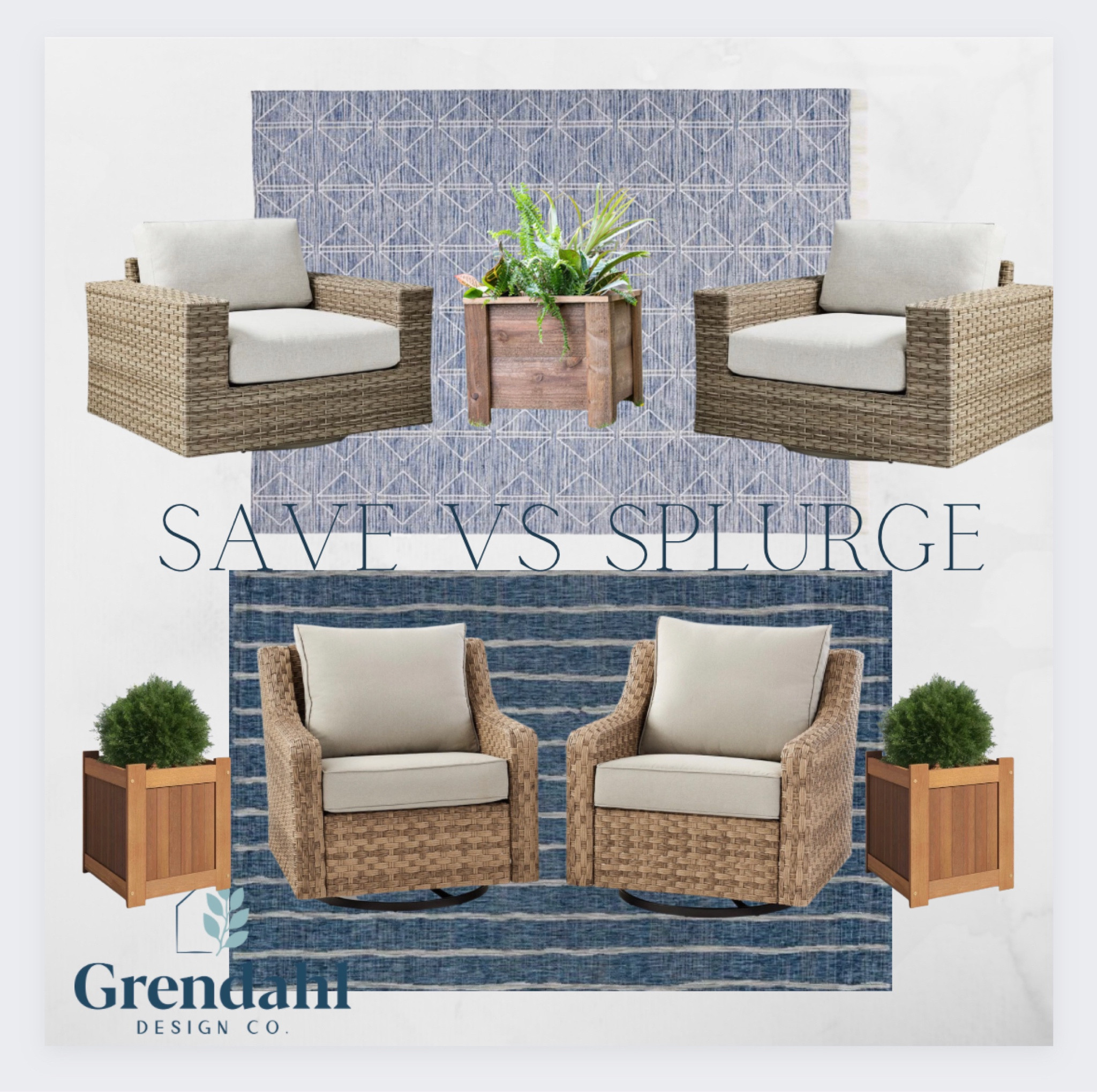 Save vs splurge. Patio. Walmart vs west elm. Both great options!!  Chairs  

#LTKsalealert #LTKhome