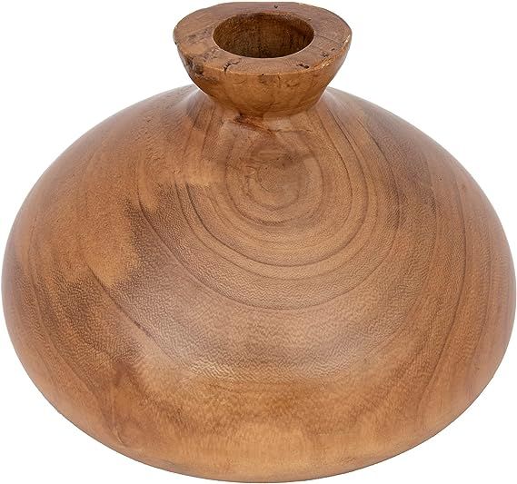 Creative Co-Op Decorative Paulownia Wood, Walnut Finish Vase | Amazon (US)