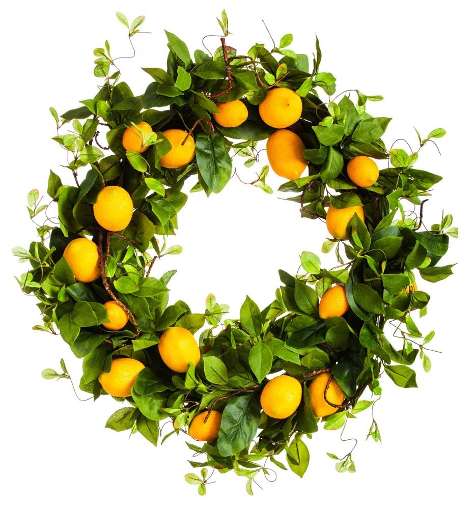 Sand & Stable Faux Lemon 24'' Wreath & Reviews | Wayfair | Wayfair North America