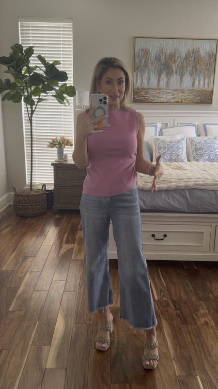 Basic casual outfit 
Use code GOLD15 for 15% off

Tank-size XS, bra friendly
Jeans-size 26
Shoes TTS

Wide leg jeans, raw hem jeans, spring outfit, fashion over 40, fashion over 50

#LTKSeasonal #LTKVideo #LTKover40