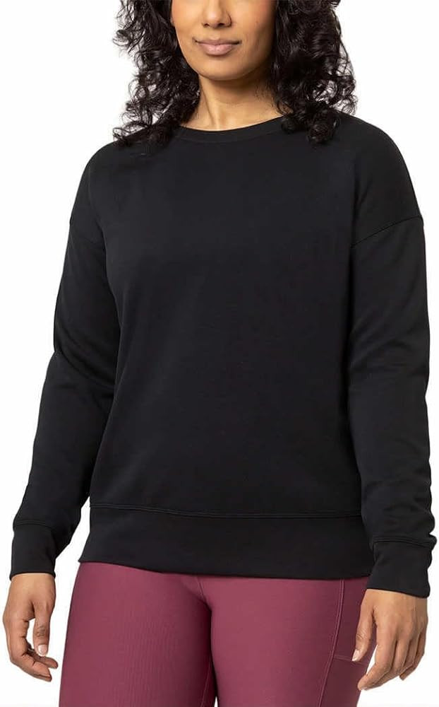 Mondetta Womens Midweight Long Sleeve Crewneck Scuba Sweatshirt | Amazon (US)