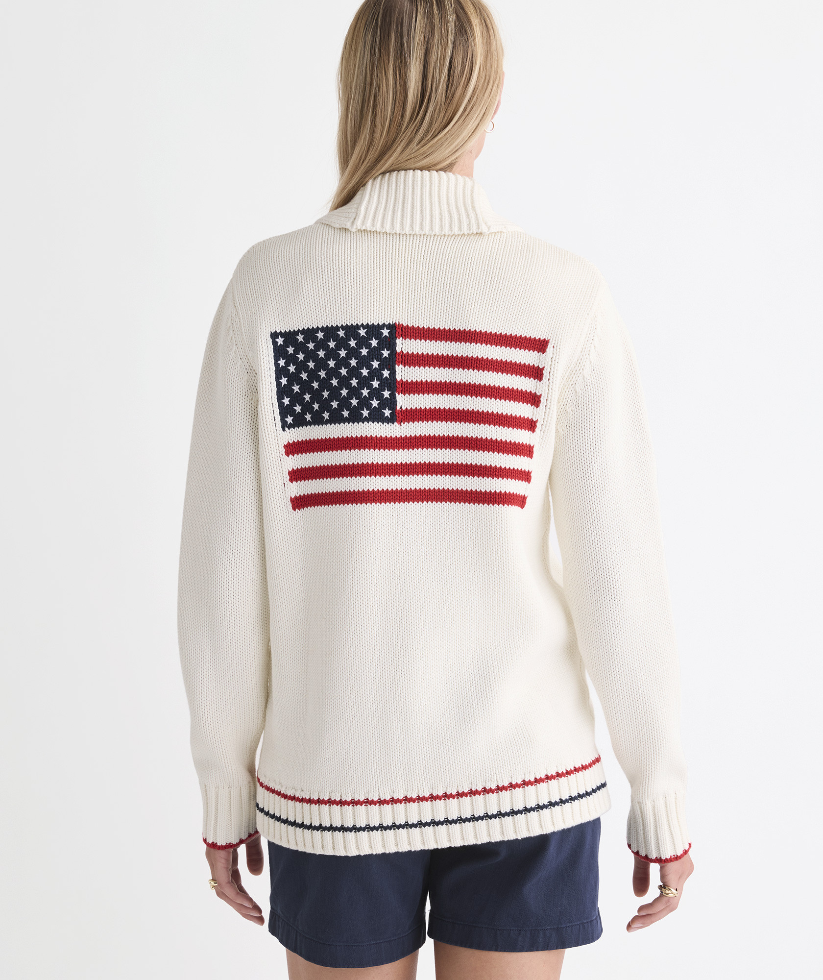Americana Cotton Shawl Cardigan | vineyard vines