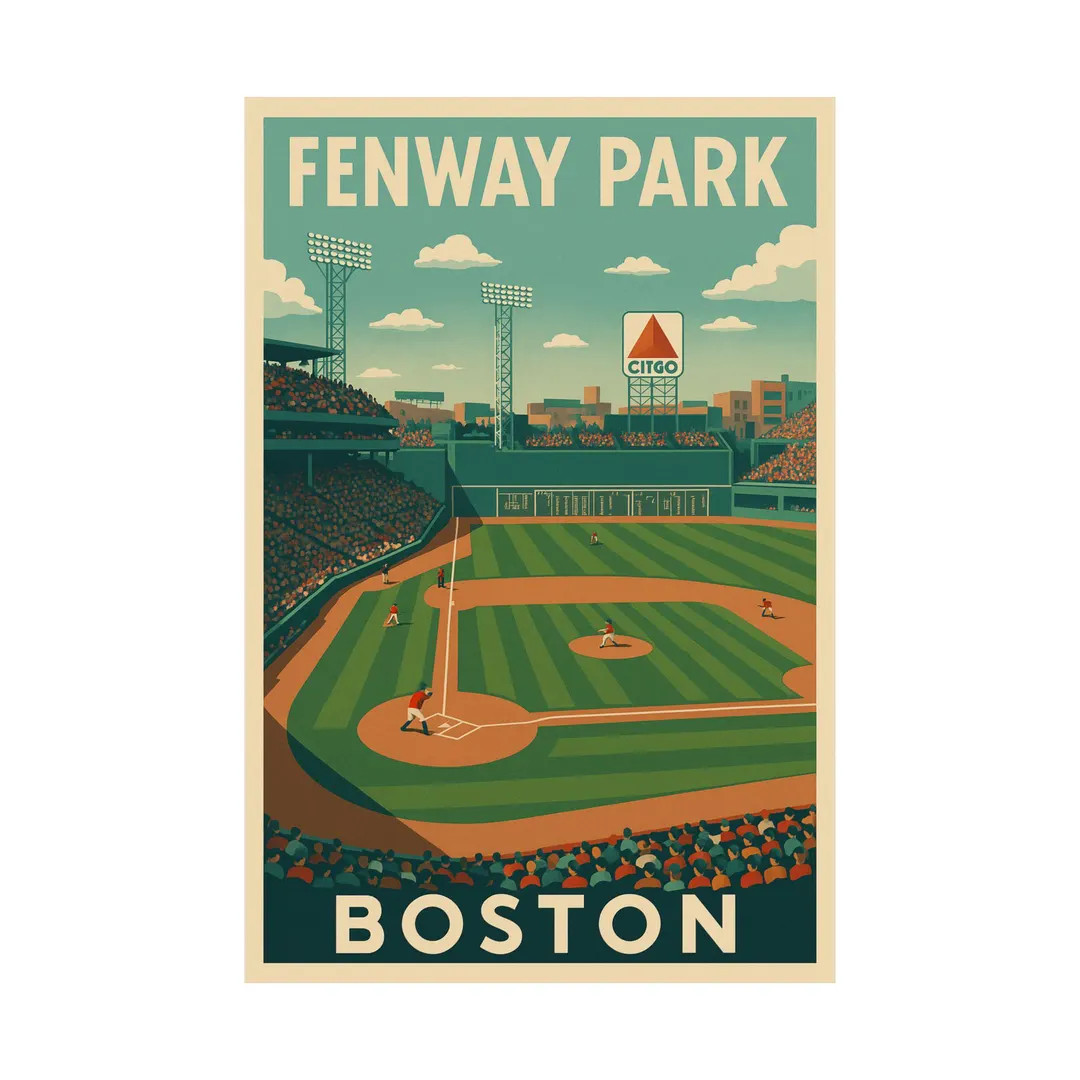 Vintage Fenway Park Matte Vertical Posters, Retro Travel Wall Art Print, Boston Red Sox Stadium D... | Etsy (Global)