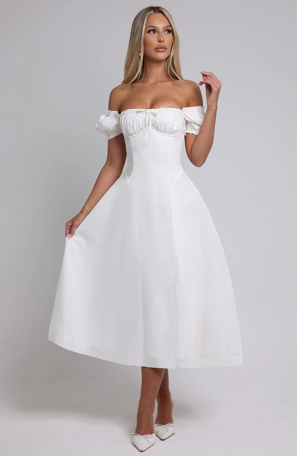 Elora Midi Dress - Ivory | Babyboo (global)