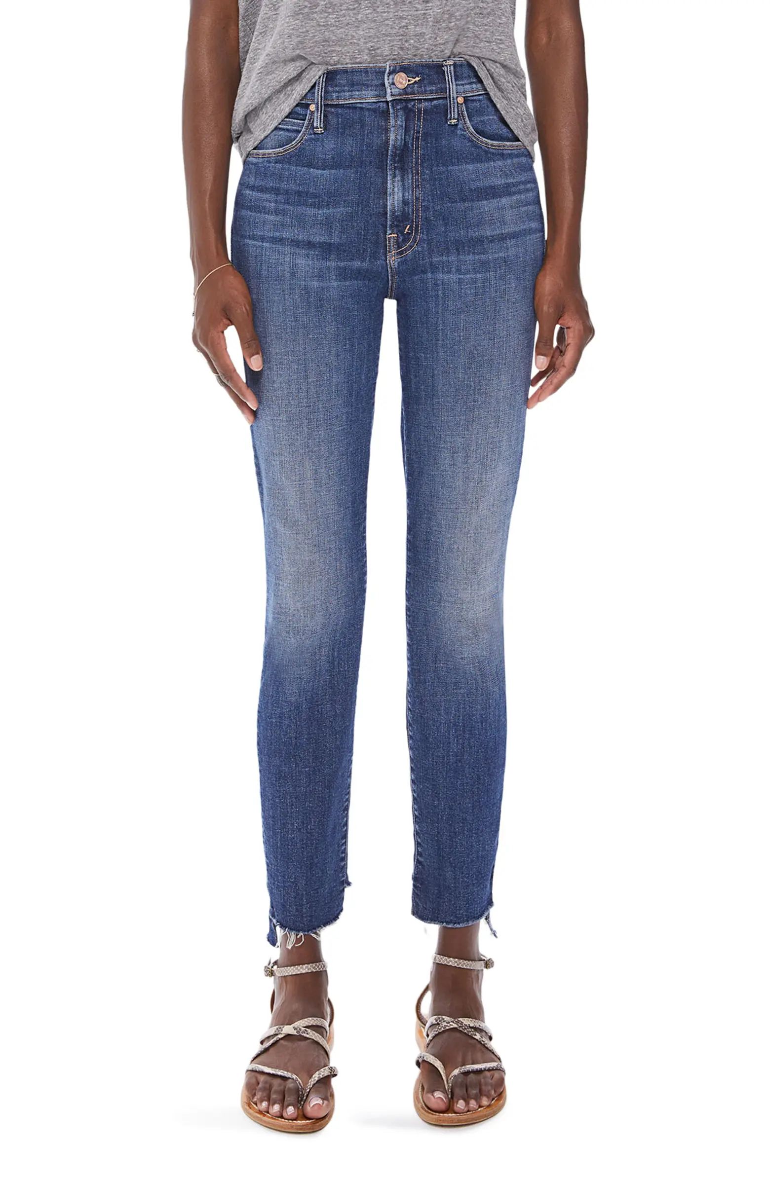 MOTHER The Stunner High Waist Frayed Ankle Skinny Jeans | Nordstrom | Nordstrom