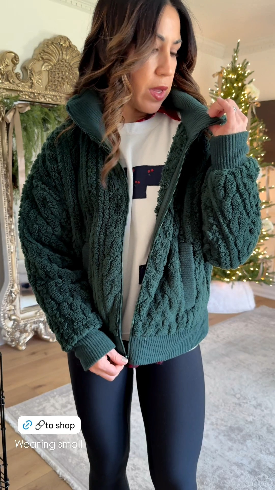 Small Sherpa jacket, small sweatshirt, clogs TTS

#LTKOver40 #LTKSaleAlert #LTKFindsUnder50