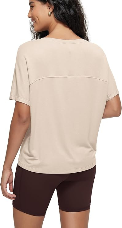 ODODOS Women's Cozy French Terry Batwing Sleeveless Tee - Soft Crew Neck, Curved Hem, Relaxed Fit... | Amazon (US)