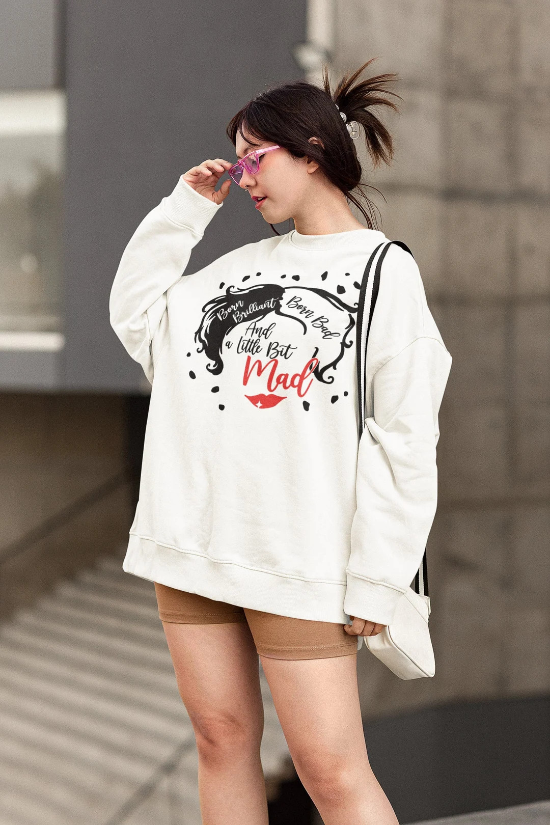 Cruella De Vil Sweatshirt, Born Brilliant Born Bad Villains Sweatshirt, Positivity Magic Kingdom ... | Etsy (US)