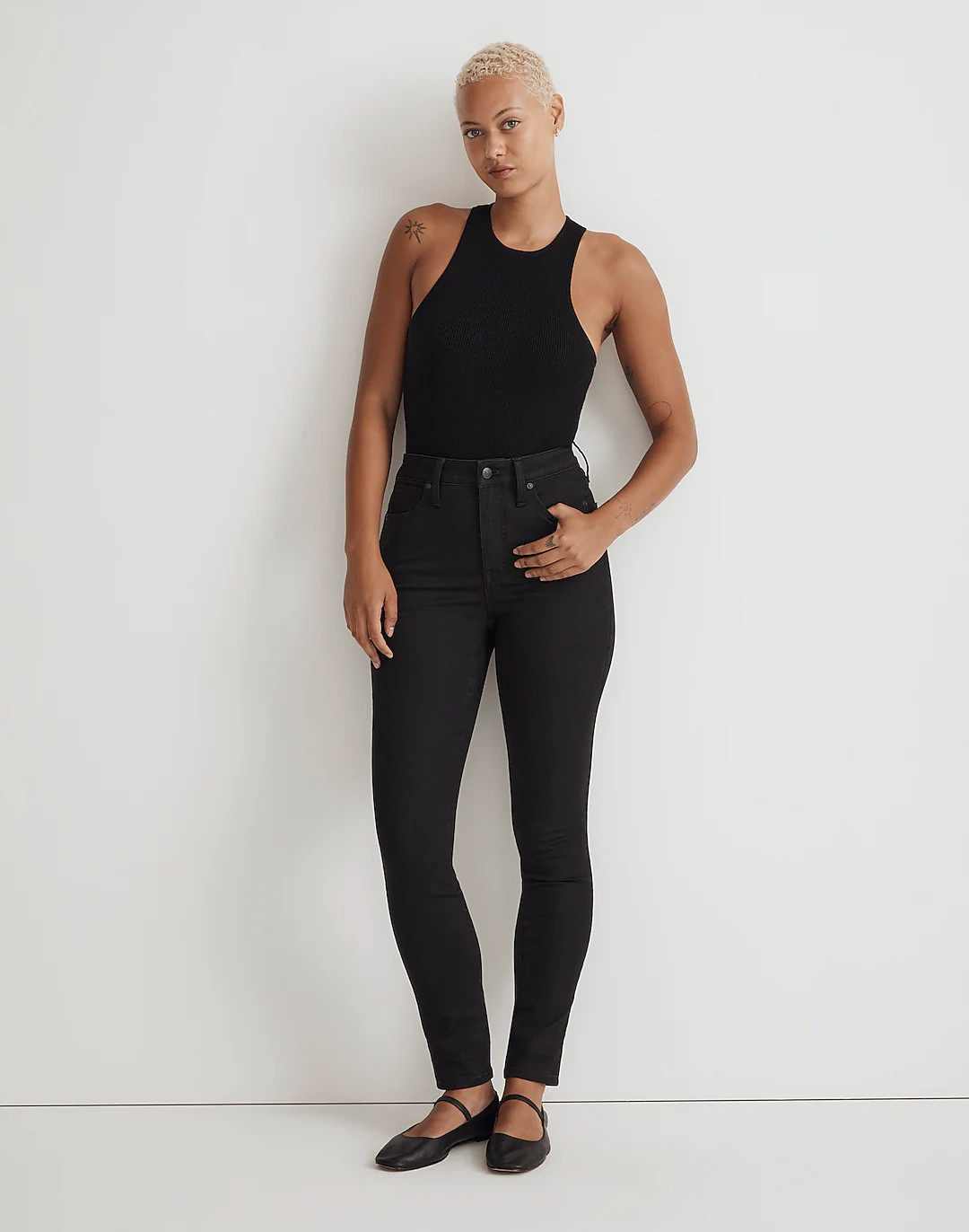 Petite Curvy 10" High-Rise Skinny Jeans in Black Frost | Madewell