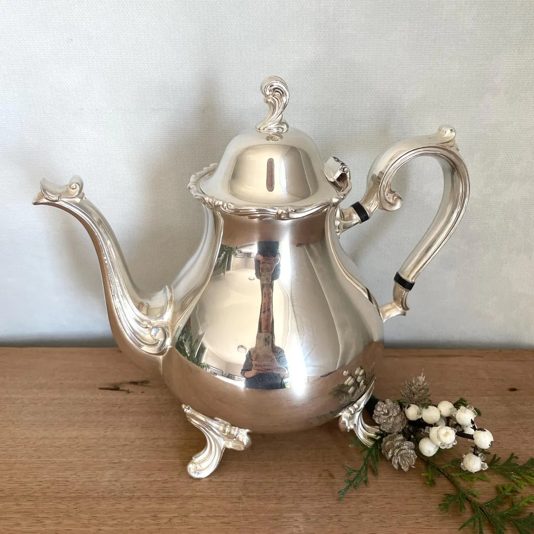 Silver Tea Pot, Silver Pitcher, Vintage Pitcher, Kitchen Pitcher, Kitchen Decor, Farmhouse Kitche... | Etsy (US)