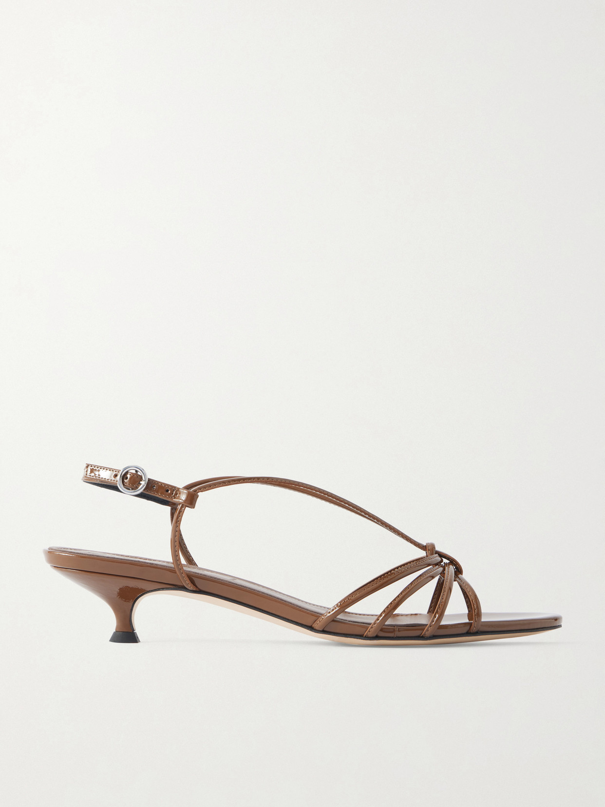Aeyde - Amara Patent-leather Sandals - Brown | NET-A-PORTER (US)