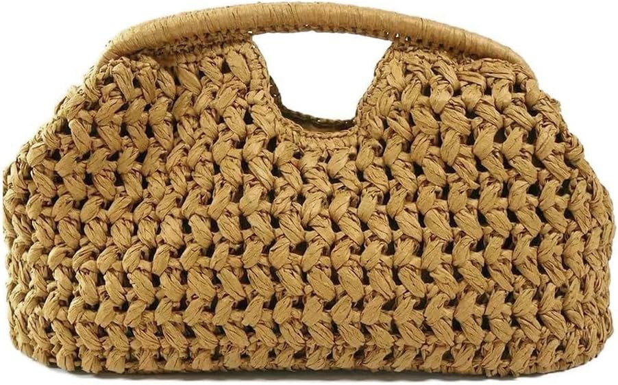Large Straw Clutch Bag for Women Summer Satchel Purse Fashion Woven Top Hanlde Handbags for Beach... | Amazon (US)