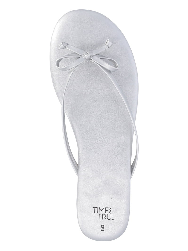 Time and Tru Women's Barely There Bow Thong Sandals | Walmart (US)