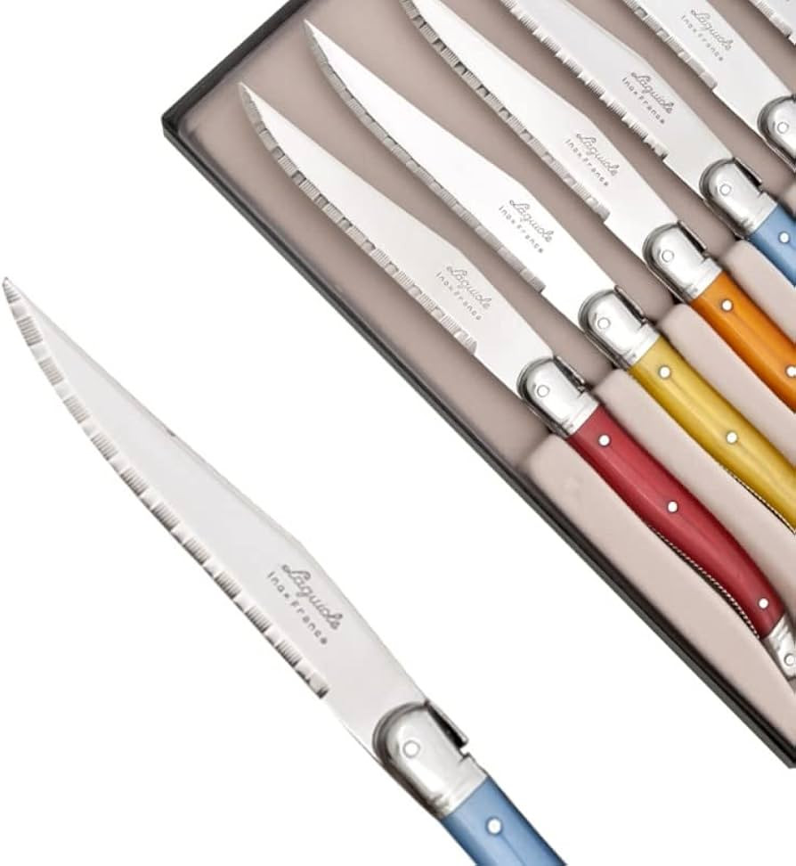 Set of 6 Laguiole steak knives ABS in assorted colors handles - Direct from France | Amazon (US)