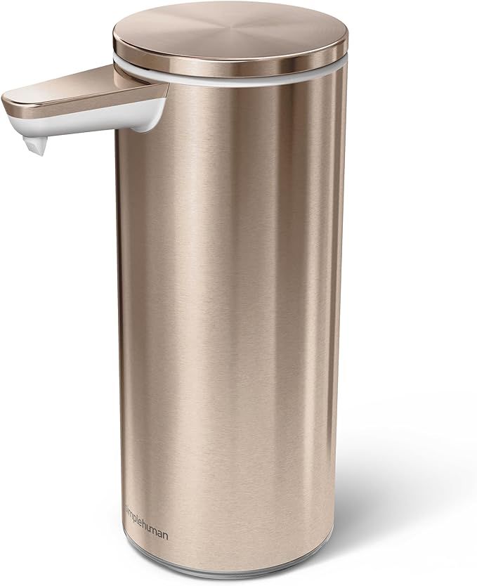 simplehuman 9 oz. Touch-Free Rechargeable Sensor Liquid Soap Pump Dispenser, Rose Gold Stainless ... | Amazon (US)