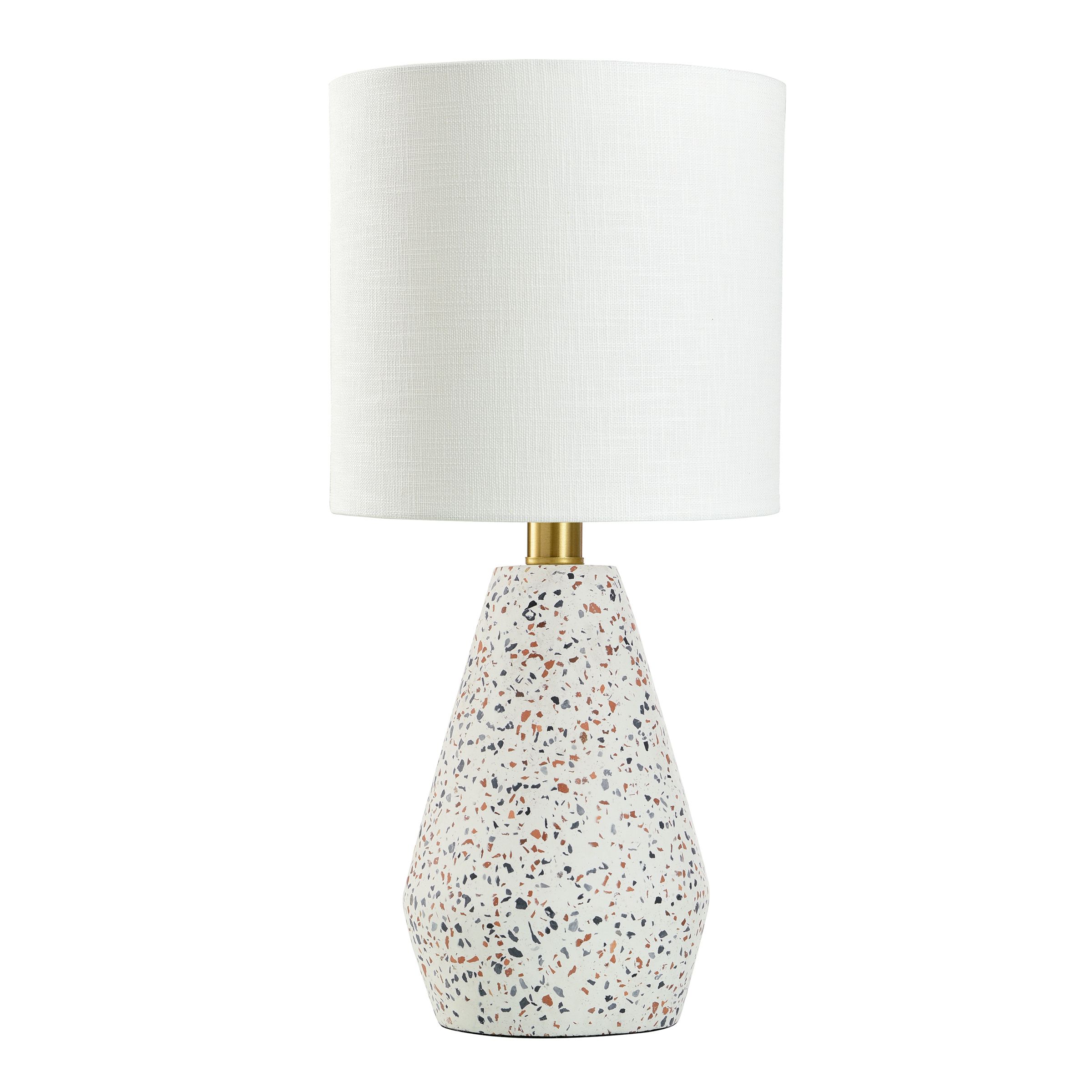 Mainstays Terrazzo Table Lamp with White Drum Shade, 8"W x 16.75"H | Walmart (US)