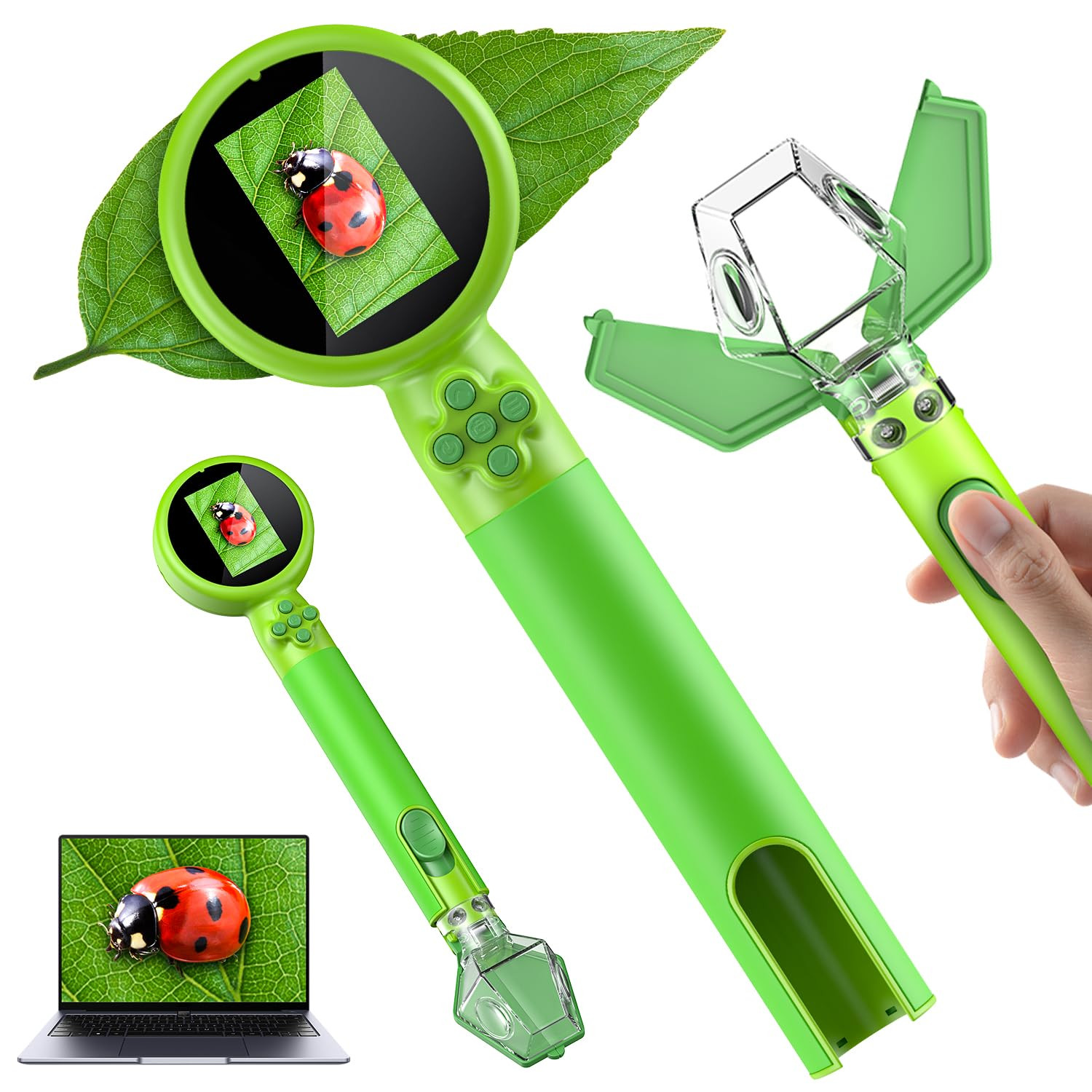 2 in 1 Kids Microscope with Bug Catcher,HD 500X Digital Microscope for Kids with 2" Screen,Photo ... | Amazon (US)