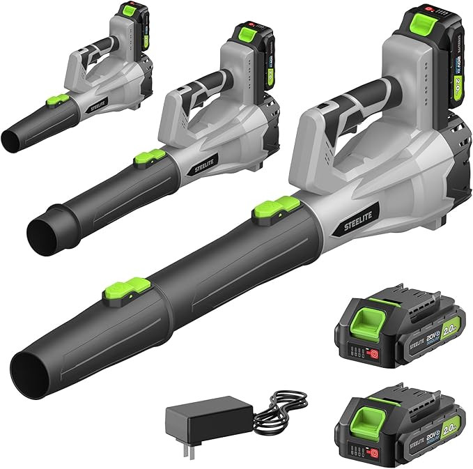 STEELITE 21V Cordless Leaf Blower, 150 MPH 600 CFM High-Performance Airflow, Lightweight Electric... | Amazon (US)