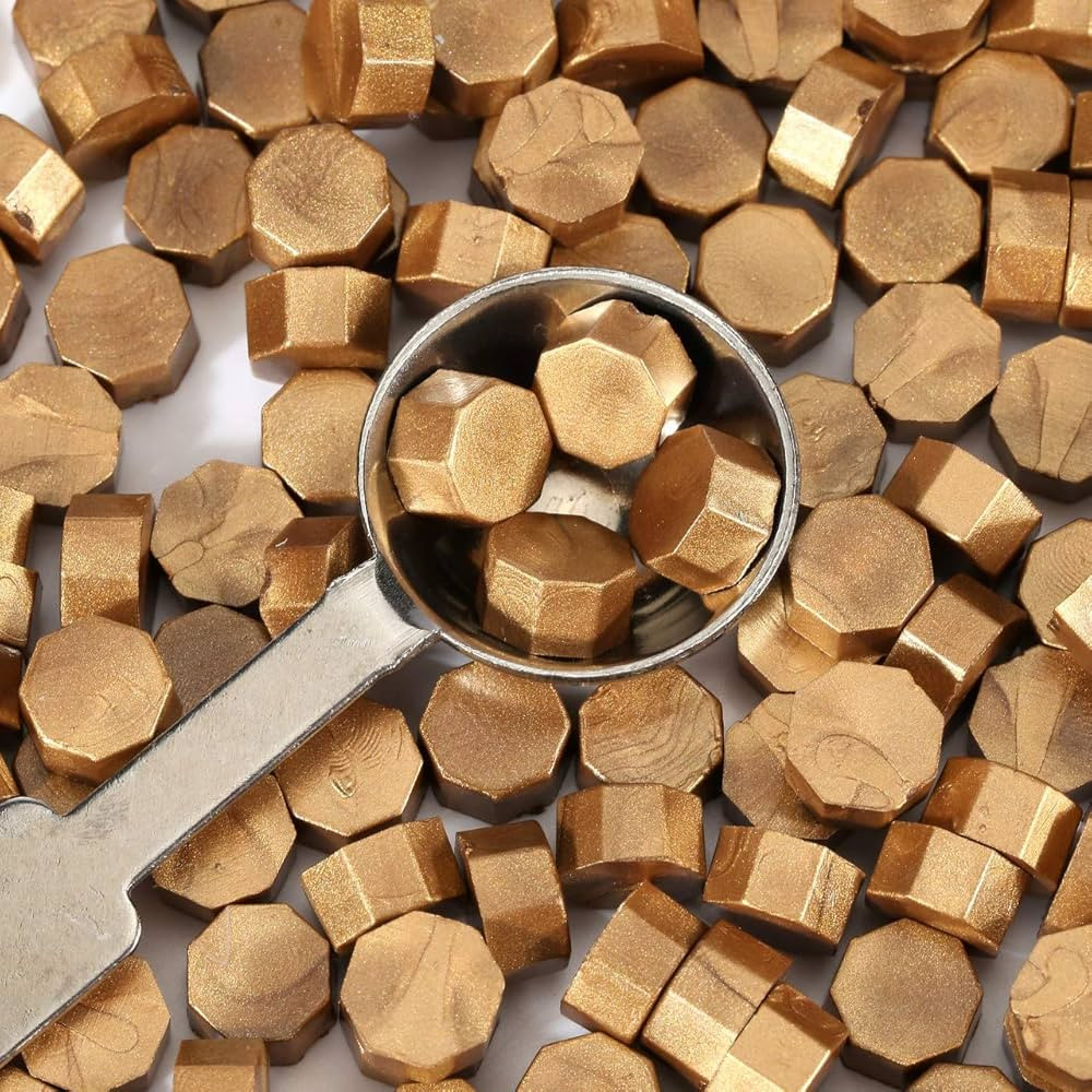 Yoption 360 Pcs Metallic Antique Gold Sealing Wax Beads Set for Wax Seal Stamp with Candles and M... | Amazon (US)