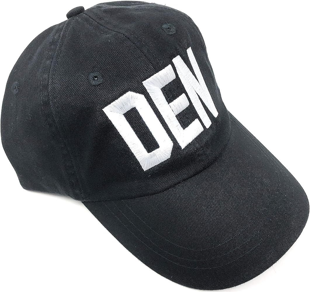 Custom Monogrammed DEN Denver International Airport Code Baseball Hat (True Black with White Letteri | Amazon (US)