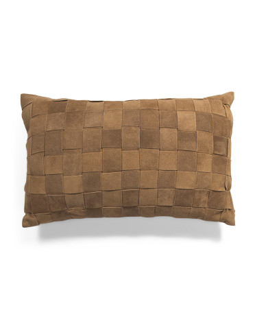 Made In India 12x20 Suede Basketweave Lumbar Pillow | TJ Maxx