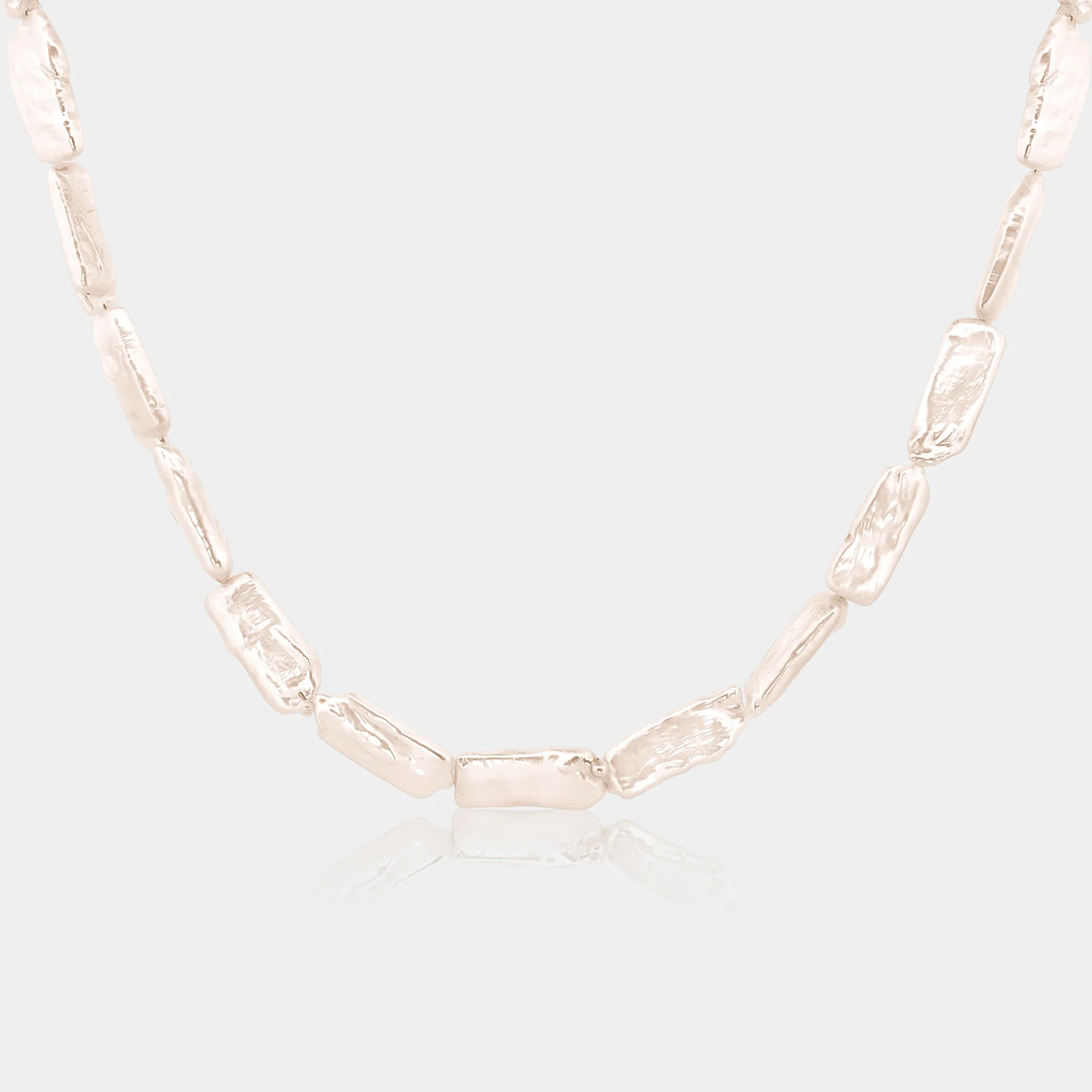Riva Rectangle Pearl Necklace | LINK'D THE LABEL