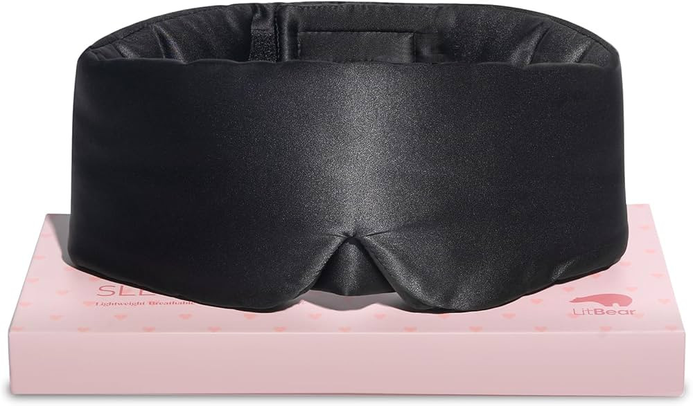 LitBear Silk Sleep Mask, Eye Mask Sleeping for Women Men Side Sleeper, 22 Momme Mulberry Silk Lig... | Amazon (US)