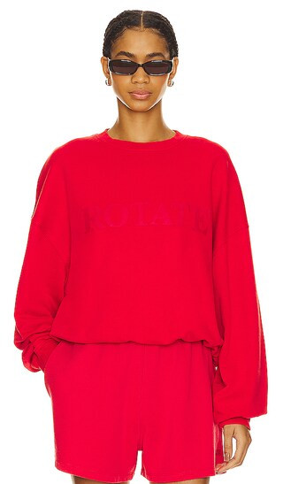 Logo Crewneck Sweatshirt in High Risk Red | Revolve Clothing (Global)