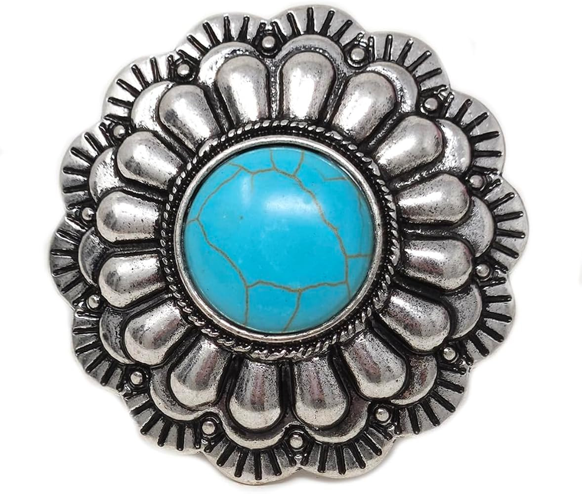 Western Concho Scarf Slide Western Ring 24MM Boho (Turquoise) | Amazon (US)