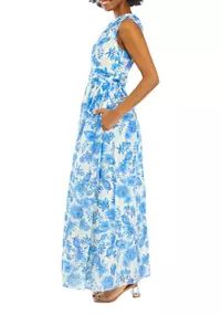 Taylor Women's Sleeveless One Shoulder Floral Print Midi Dress | Belk