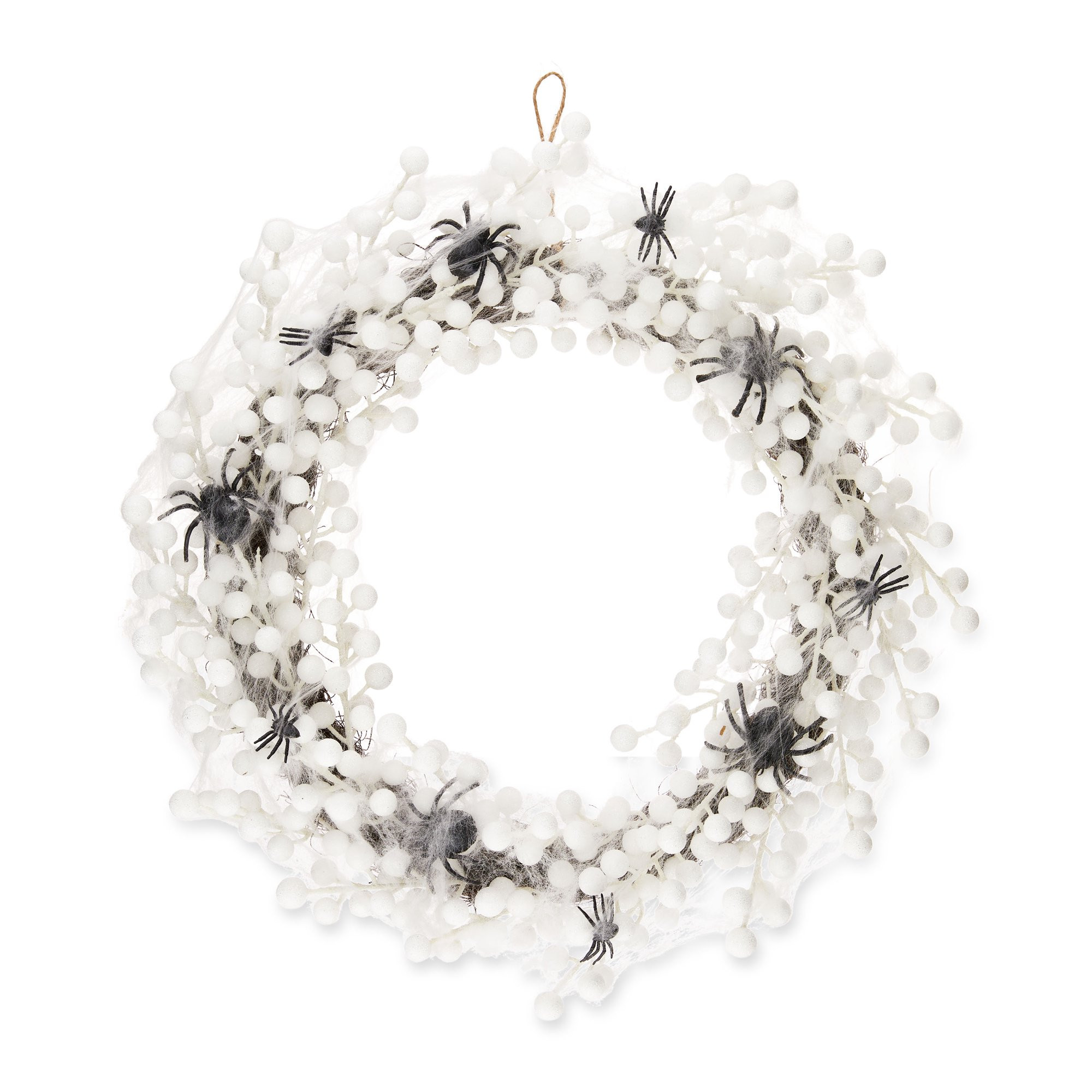 Halloween White Spiders & Web Wreath, 20", by Way To Celebrate | Walmart (US)