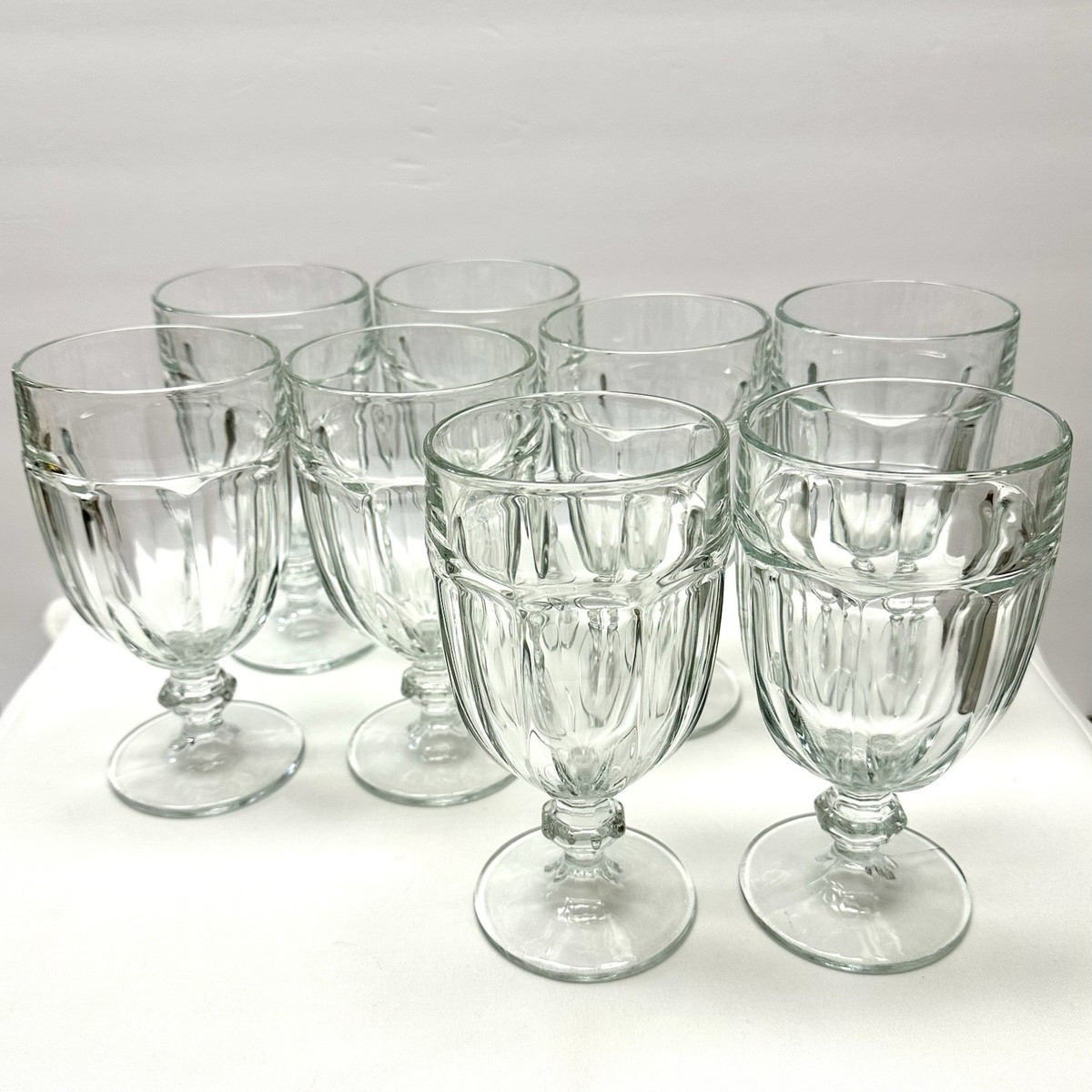 Set of 8 Libbey Duratuff Gibraltar Clear Iced Tea / Water / Wine Goblets Glasses | eBay US