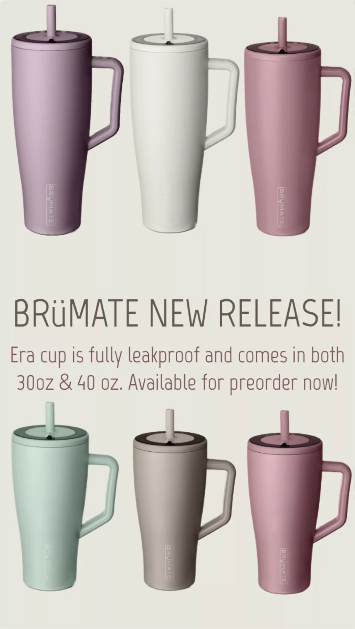 BruMate Era 40oz Tumbler in Verbena Pink